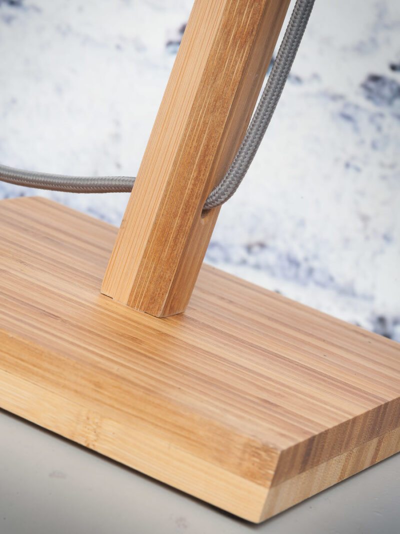 Scandinavische groene tafellamp linnen bamboe GOOD&MOJO Fuji - Afbeelding 3