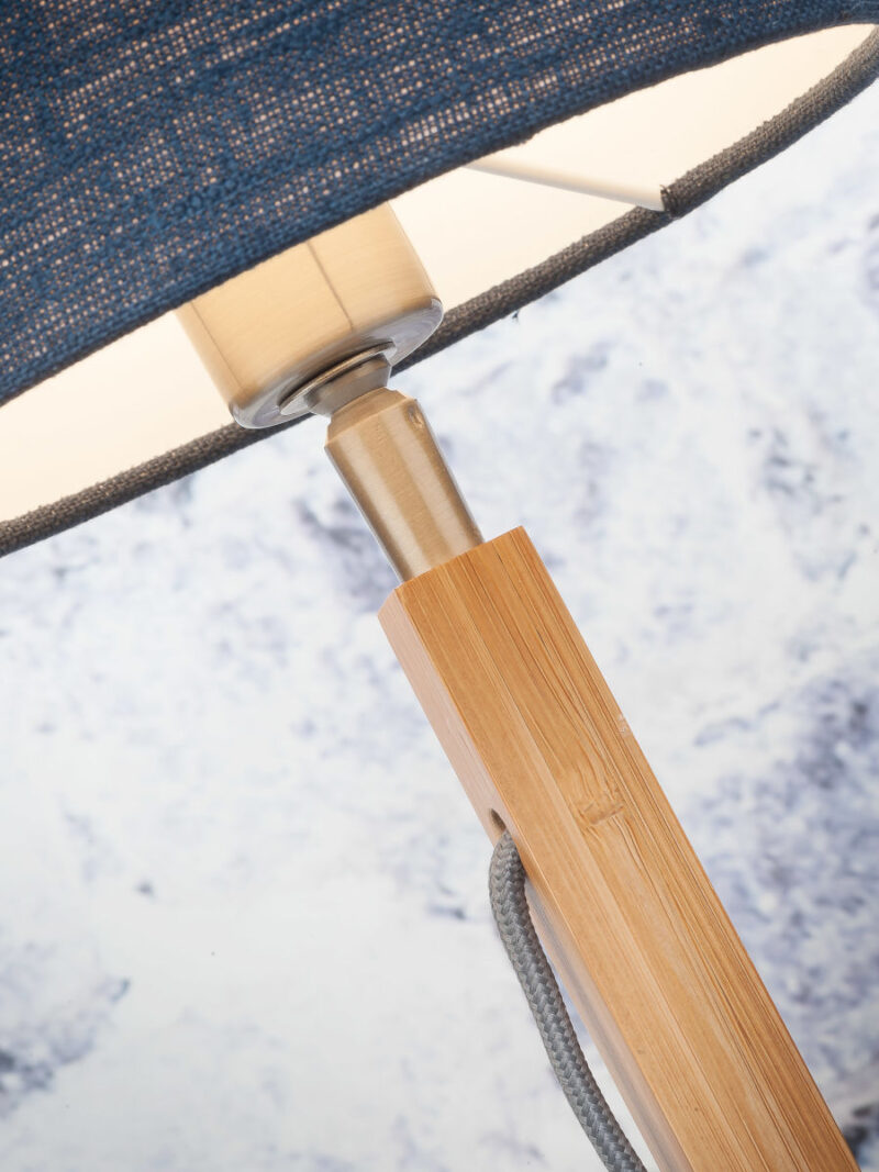 Scandinavische groene tafellamp linnen bamboe GOOD&MOJO Fuji - Afbeelding 4