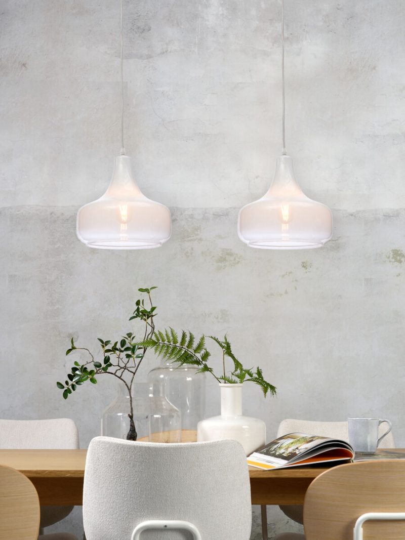 Scandinavische hanglamp wit-glas metaal It's About RoMi Reykjavik - Afbeelding 5