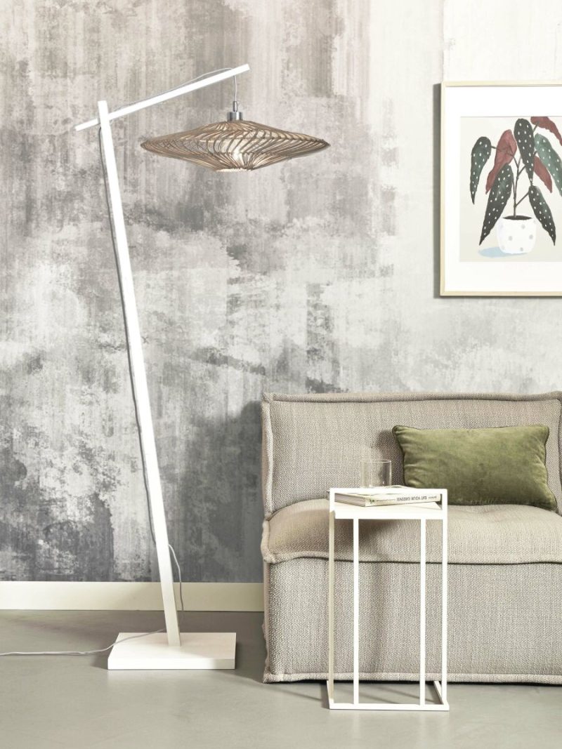 Schotelvormige vloerlamp Boheems wit-bamboe GOOD&MOJO Zanzibar - Afbeelding 2