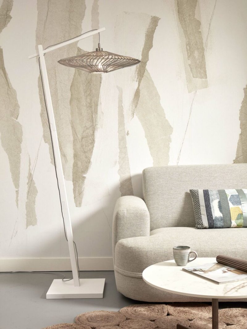 Schotelvormige vloerlamp Boheems wit-bamboe GOOD&MOJO Zanzibar - Afbeelding 5
