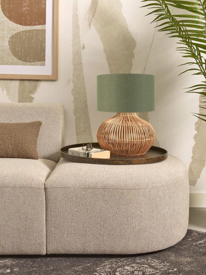 Tafellamp groen bohemian rotan linnen GOOD&MOJO Kalahari - Afbeelding 5