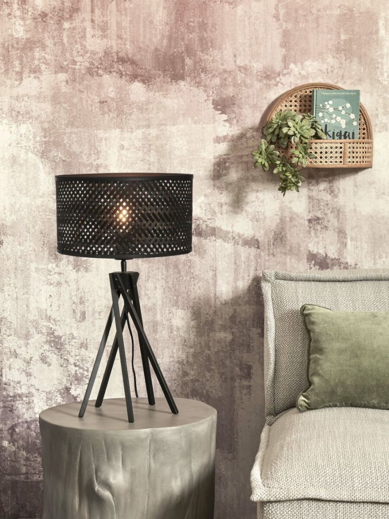 Tafellamp zwart bamboe bohemien GOOD&MOJO Java - Afbeelding 2