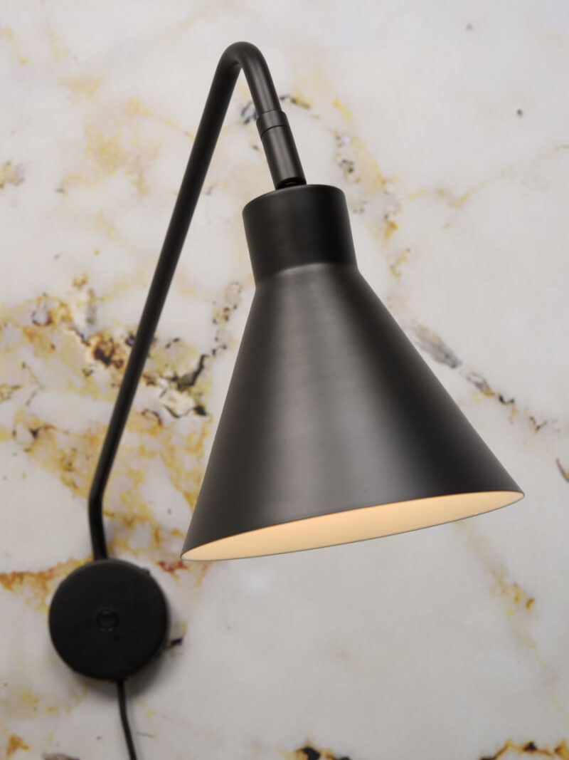 Trechterkap wandlamp zwart retro It's About RoMi Lyon - Afbeelding 6