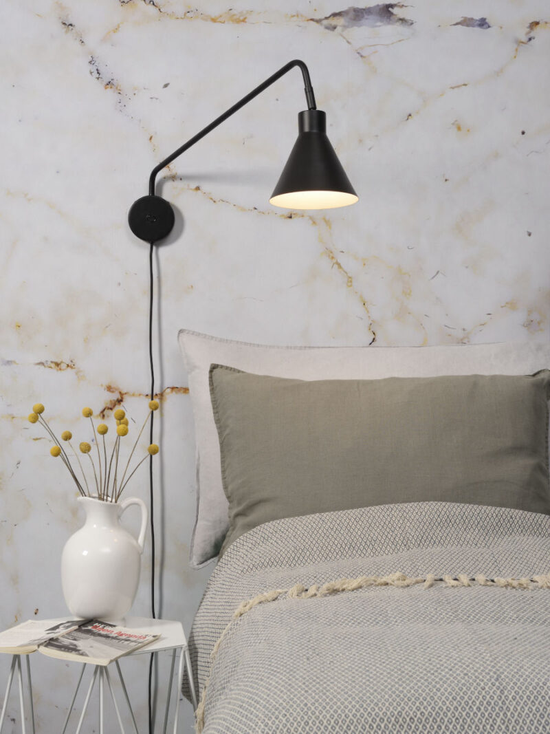 Trechterkap wandlamp zwart retro It's About RoMi Lyon - Afbeelding 8