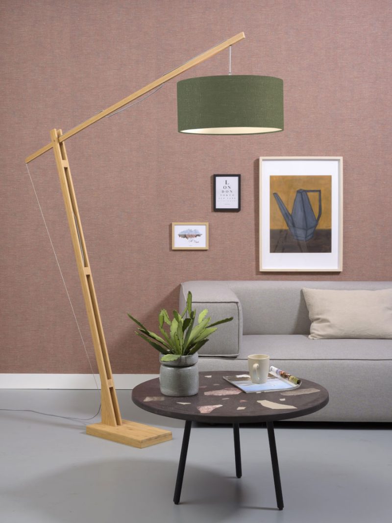 Vloerlamp bamboe/linnen groene kap GOOD&MOJO Montblanc - Afbeelding 5