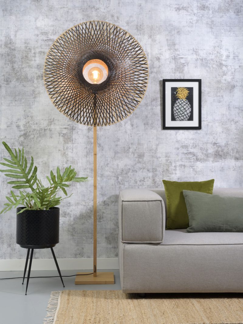 Vloerlamp bohemian bamboe naturel zwart GOOD&MOJO Kalimantan - Afbeelding 2