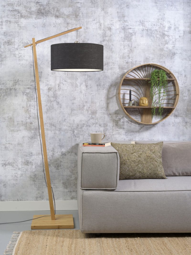 Vloerlamp bohemian grijs linnen GOOD&MOJO Andes - Afbeelding 2
