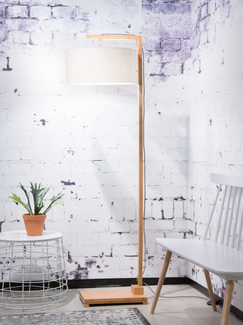 Vloerlamp licht grijs Scandinavisch linnen GOOD&MOJO Himalaya - Afbeelding 2