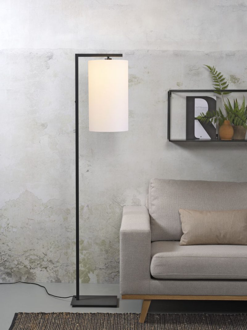 Vloerlamp metaal/katoen witte cilinderkap It's About RoMi Boston - Afbeelding 2