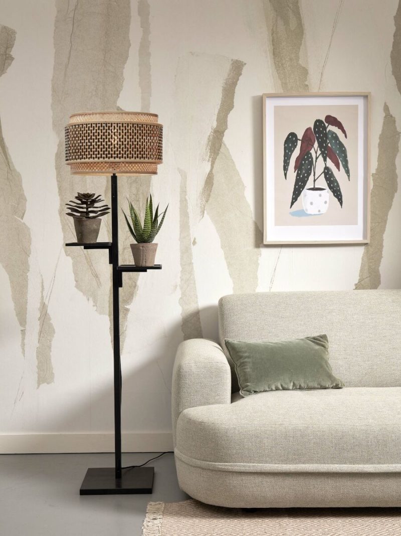 Vloerlamp naturel zwart bohemian bamboe GOOD&MOJO Bhutan - Afbeelding 2