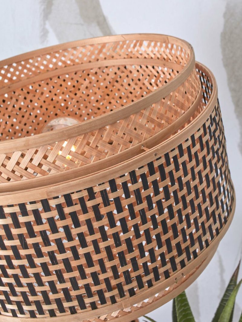 Vloerlamp naturel zwart bohemian bamboe GOOD&MOJO Bhutan - Afbeelding 4