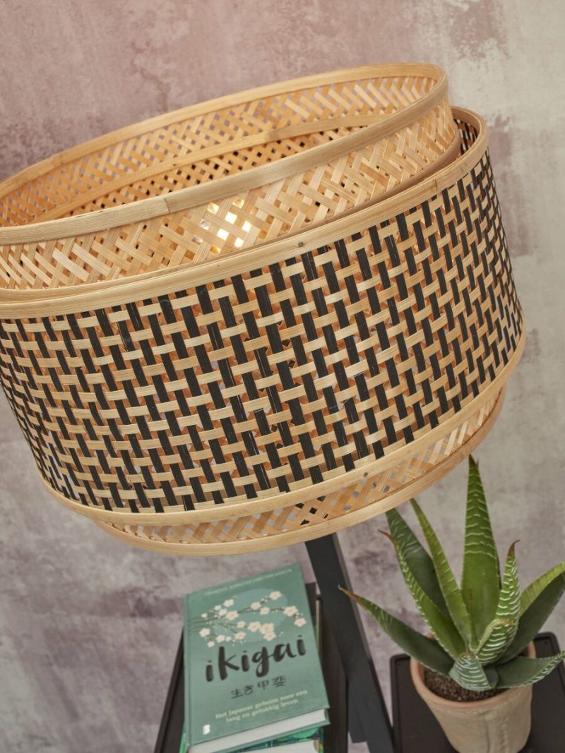 Vloerlamp naturel zwart bohemian bamboe GOOD&MOJO Bhutan - Afbeelding 6