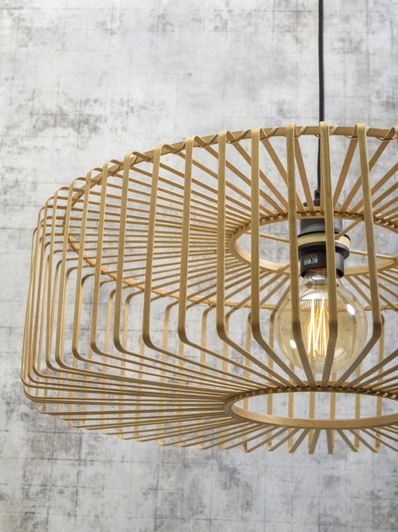 Vloerlamp naturel-zwart bohemian bamboe GOOD&MOJO Bromo - Afbeelding 4