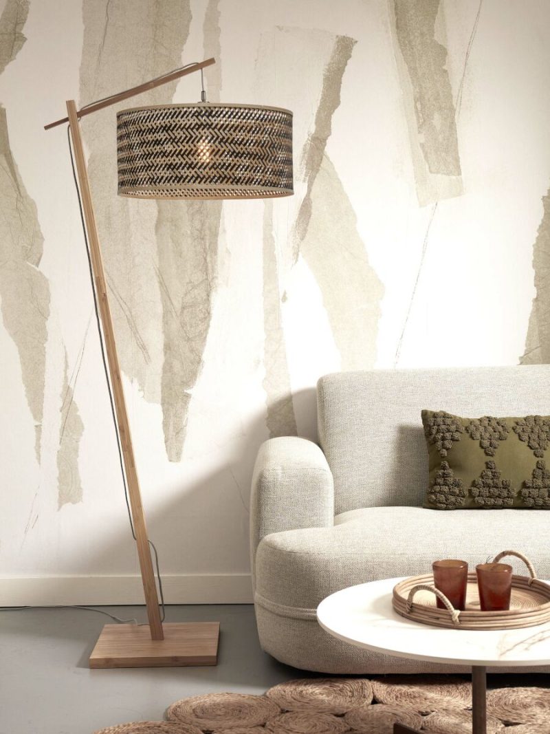 Vloerlamp naturel zwart bohemien bamboe GOOD&MOJO Java - Afbeelding 2