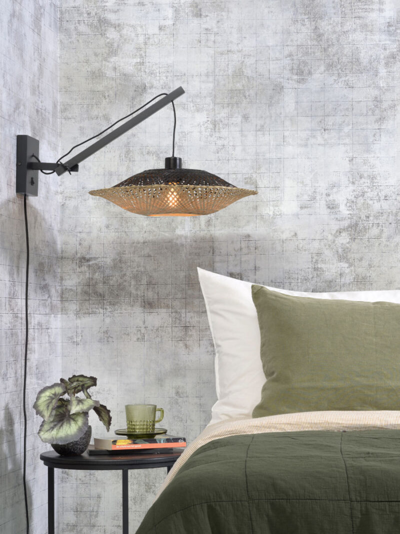 Wandlamp bohemian schotelvorm naturel zwart GOOD&MOJO Kalimantan - Afbeelding 5