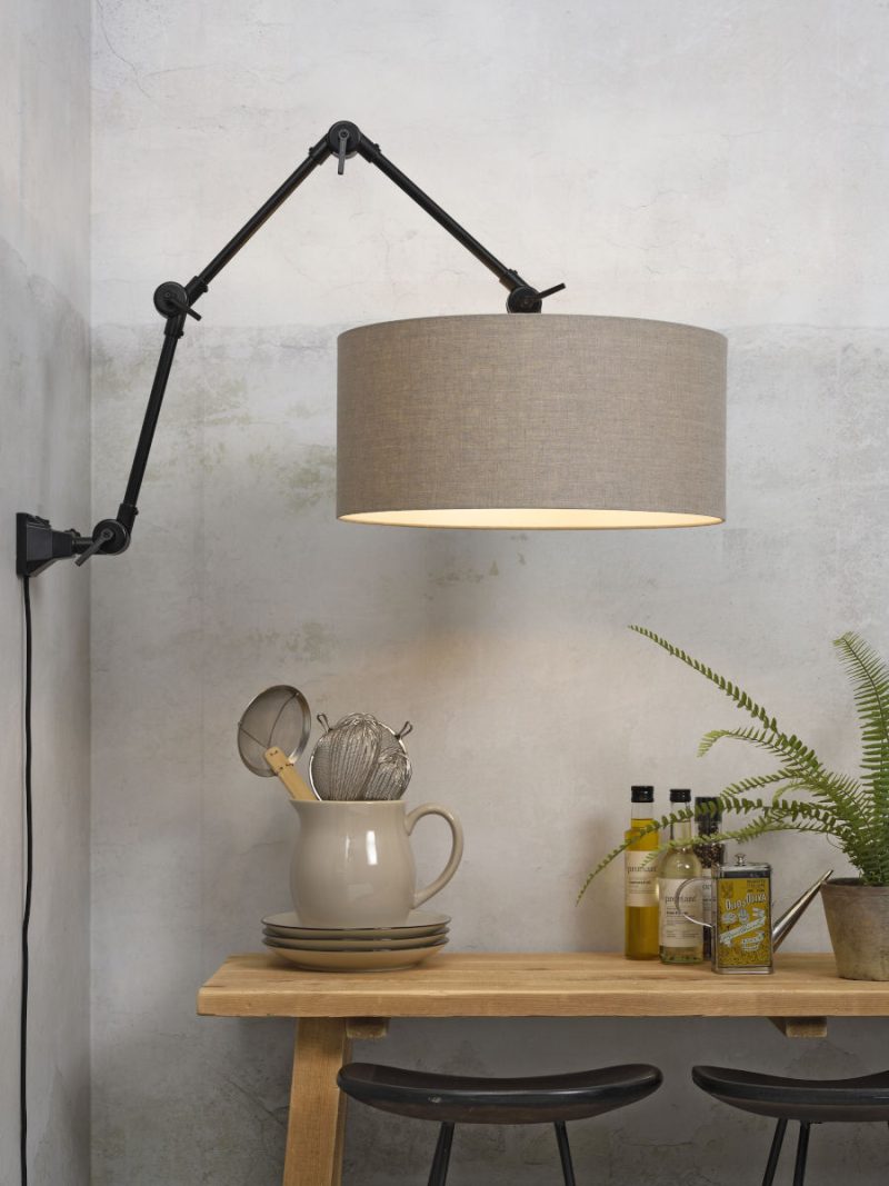 Wandlamp grijs linnen retro It's About RoMi Amsterdam - Afbeelding 2