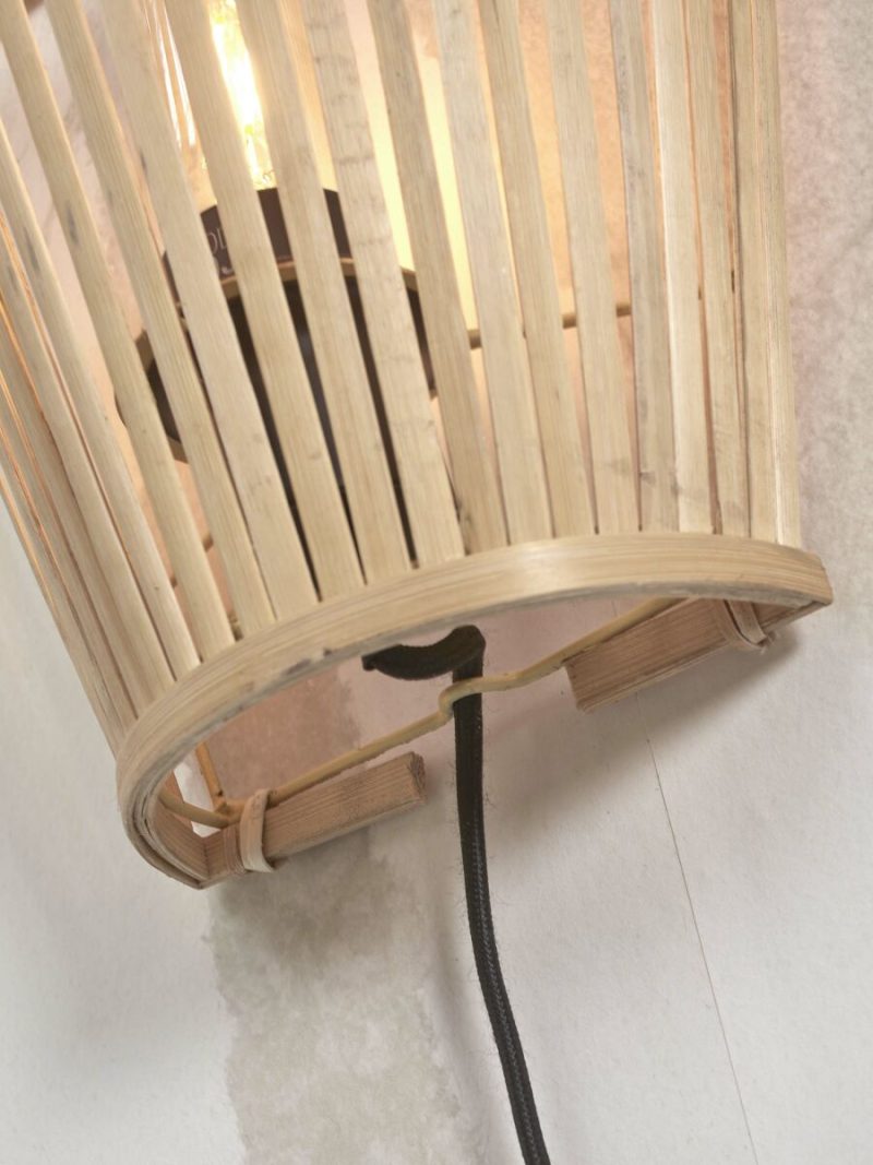 Wandlamp halfopen naturel bamboe GOOD&MOJO Merapi - Afbeelding 3