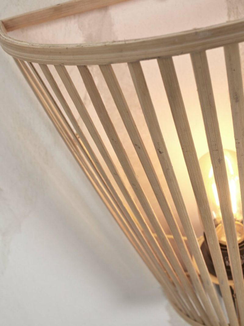 Wandlamp halfopen naturel bamboe GOOD&MOJO Merapi - Afbeelding 4