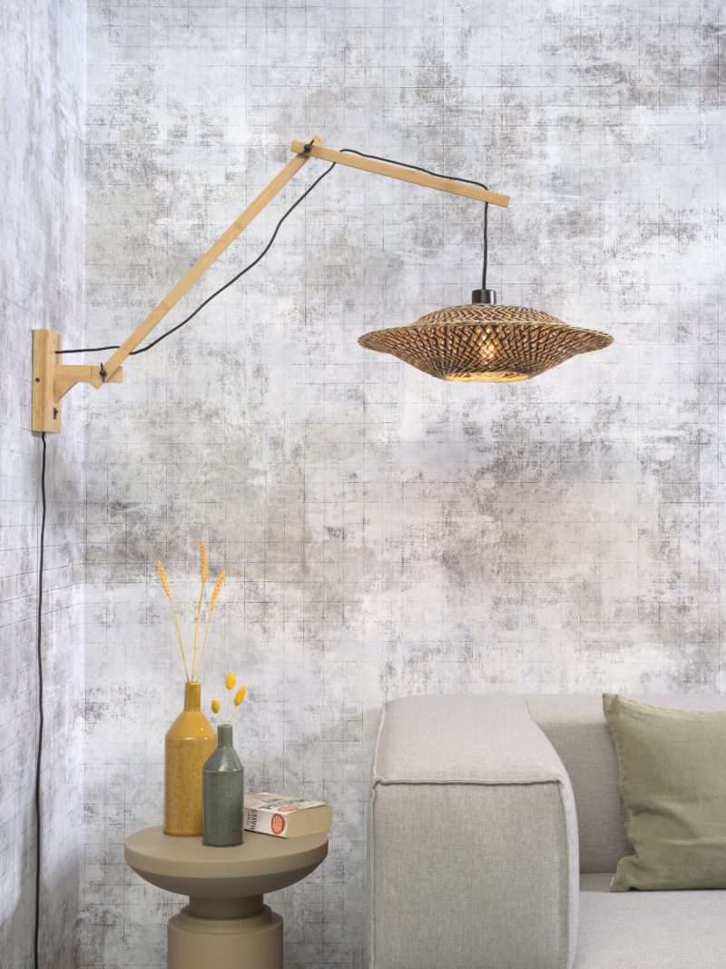 Wandlamp knikarm bamboe naturel GOOD&MOJO Bali - Afbeelding 2
