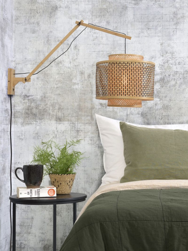 Wandlamp naturel bamboe knikarm GOOD&MOJO Bhutan - Afbeelding 5