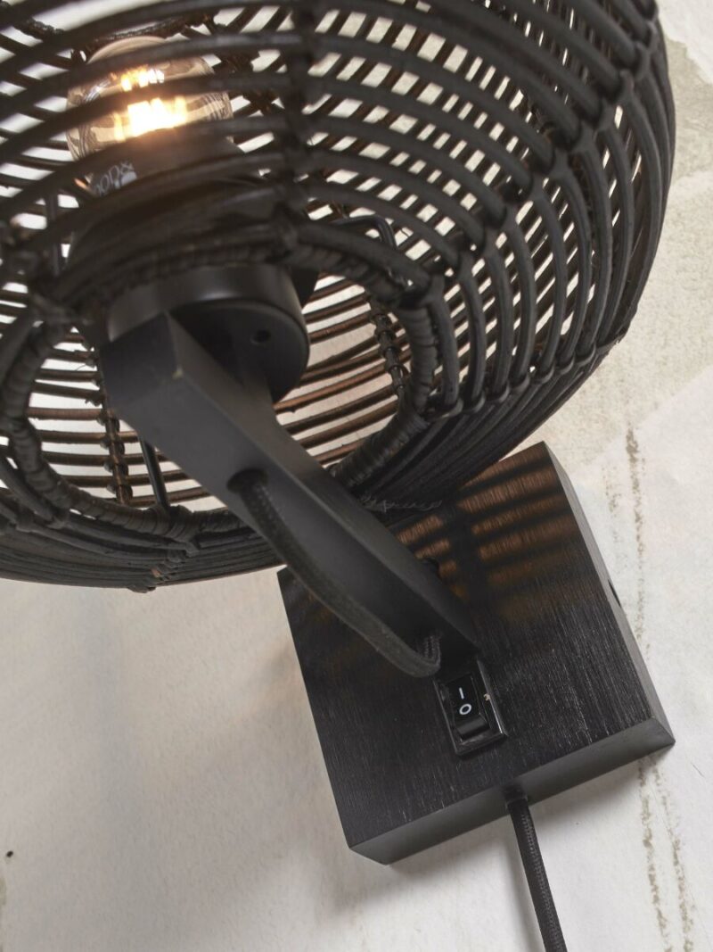 Wandlamp rond bohemian zwart rotan GOOD&MOJO Tanami - Afbeelding 4