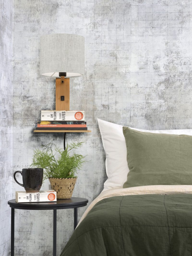 Witgrijze plateau wandlamp naturel GOOD&MOJO Andes - Afbeelding 7