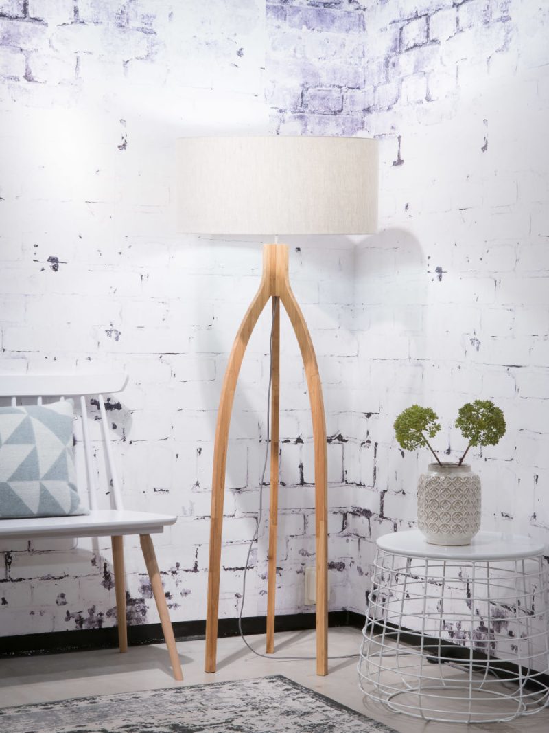 Witgrijze vloerlamp kruk klein GOOD&MOJO Annapurna - Afbeelding 2