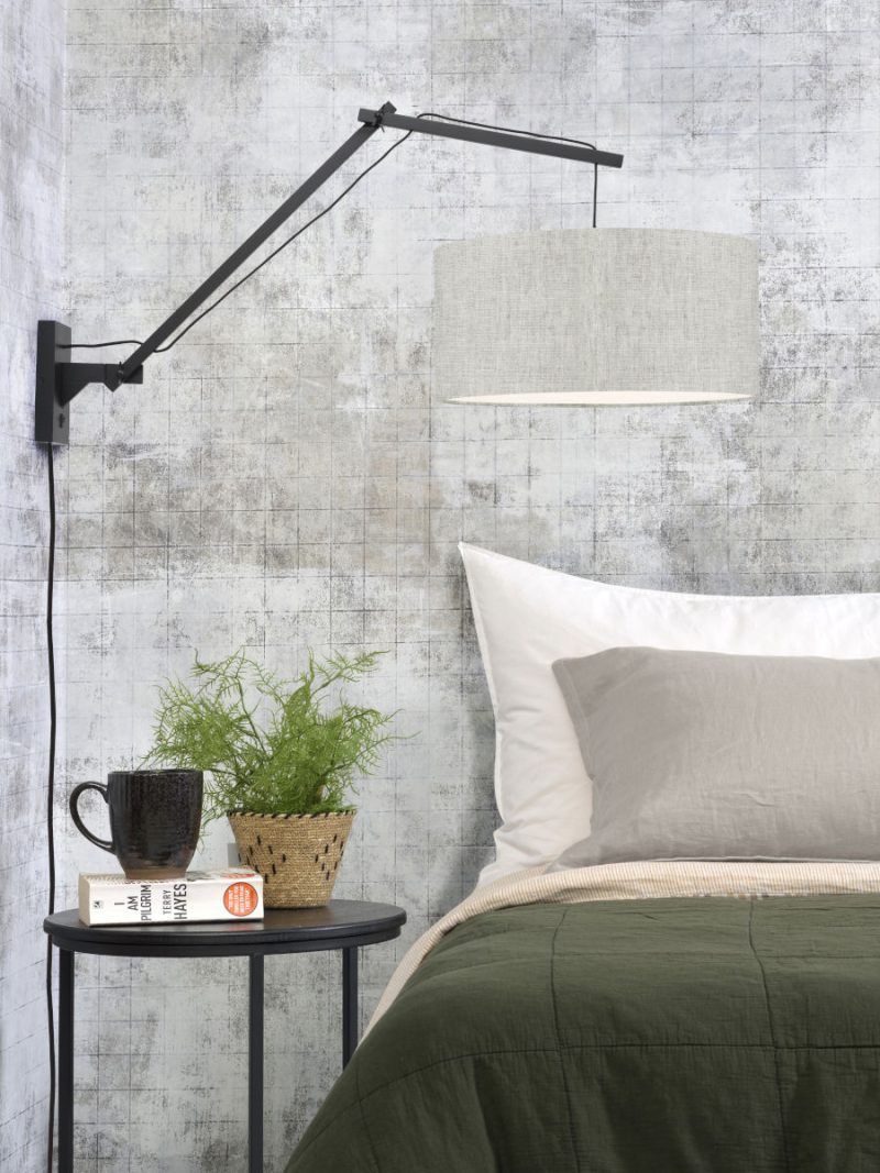 Witgrijze wandlamp dubbelgewricht breed GOOD&MOJO Andes - Afbeelding 2