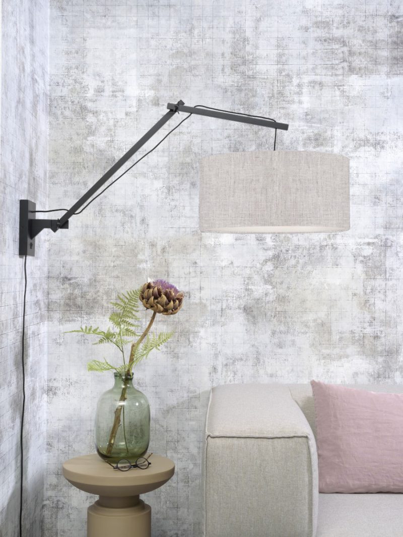 Witgrijze wandlamp dubbelgewricht breed GOOD&MOJO Andes - Afbeelding 5
