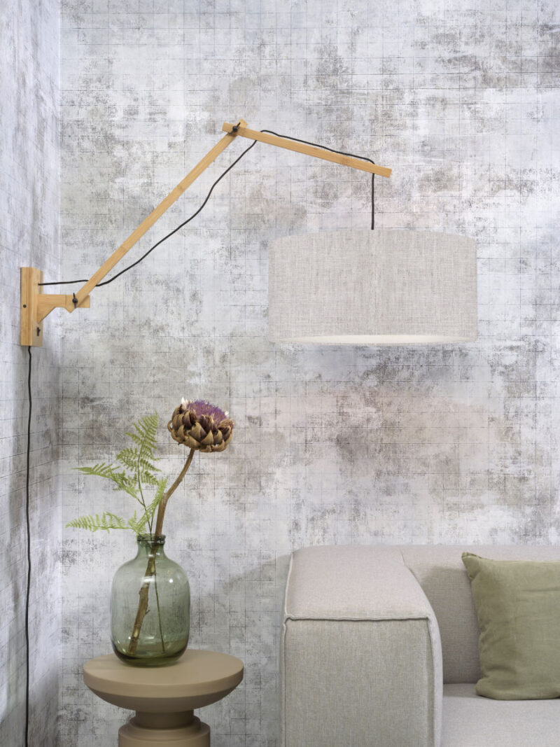 Witgrijze wandlamp dubbelgewricht breed GOOD&MOJO Andes - Afbeelding 5