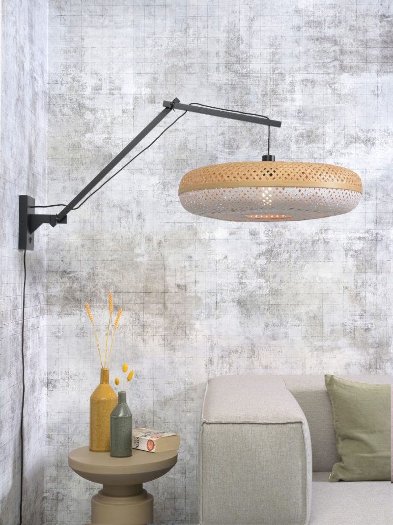 Witte boheemse wandlamp bamboe GOOD&MOJO Palawan - Afbeelding 2