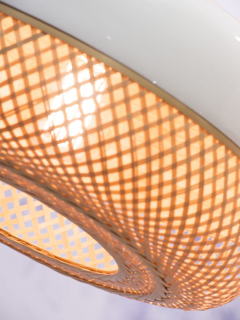 Witte hanglamp plat metaal/bamboe GOOD&MOJO Mekong - Afbeelding 2