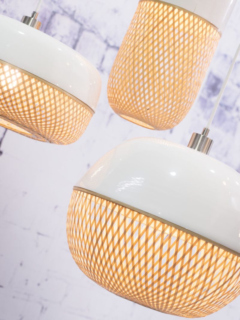 Witte hanglamp plat metaal/bamboe GOOD&MOJO Mekong - Afbeelding 3