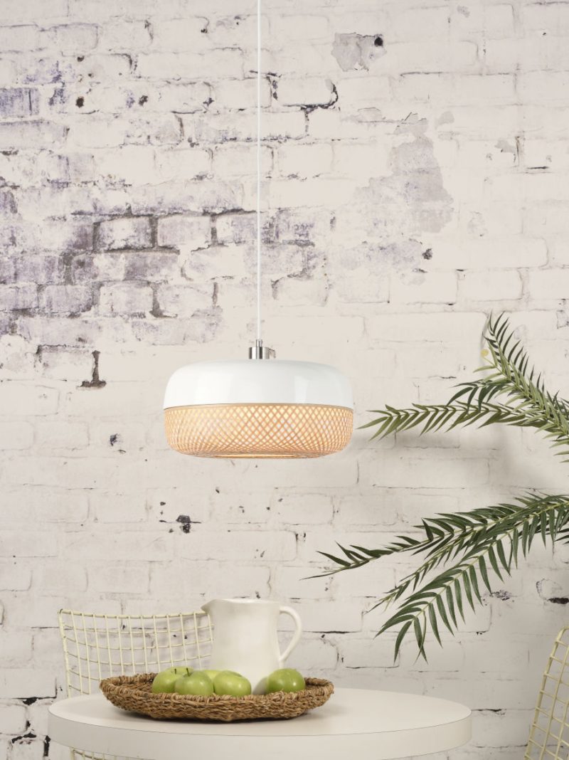 Witte hanglamp plat metaal/bamboe GOOD&MOJO Mekong - Afbeelding 6