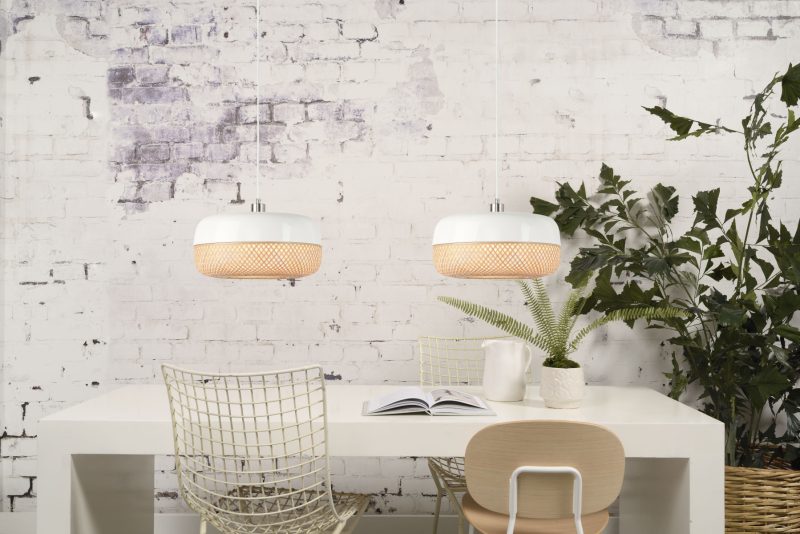 Witte hanglamp plat metaal/bamboe GOOD&MOJO Mekong - Afbeelding 7