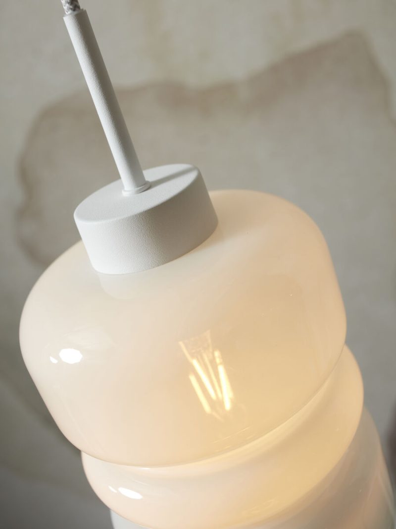 Witte klassieke glazen metalen hanglamp It's About RoMi Verona - Afbeelding 4