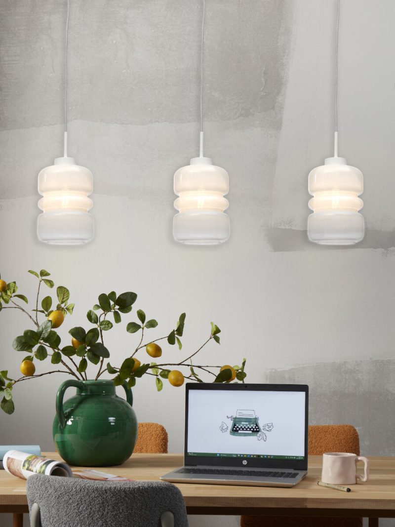 Witte klassieke glazen metalen hanglamp It's About RoMi Verona - Afbeelding 9