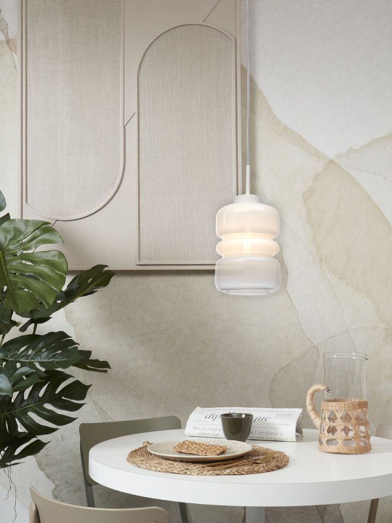Witte klassieke glazen metalen hanglamp It's About RoMi Verona - Afbeelding 10