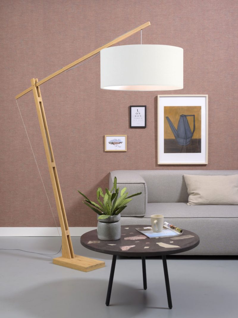 Witte linnen Scandinavische vloerlamp GOOD&MOJO Montblanc - Afbeelding 5