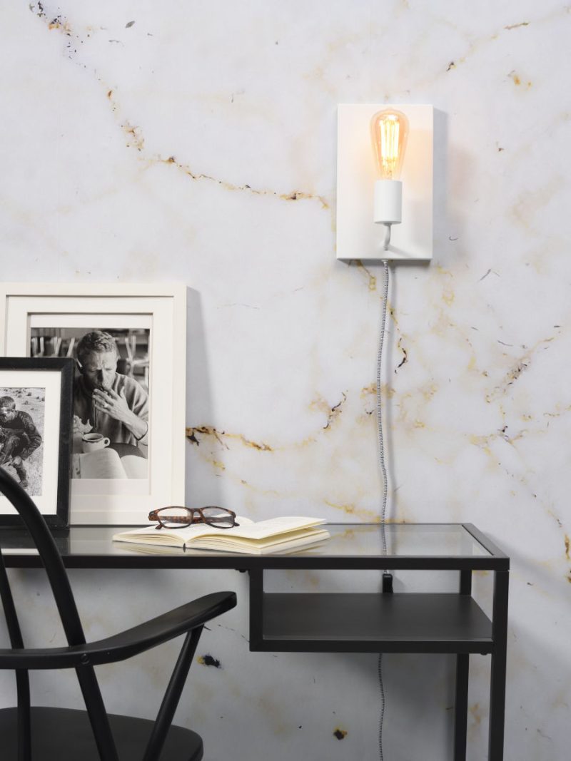 Witte minimalistische wandlamp rechthoekig It's About RoMi Madrid - Afbeelding 9