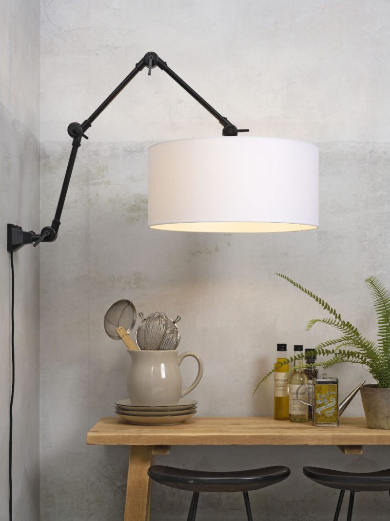 Witte retro metalen wandlamp It's About RoMi Amsterdam - Afbeelding 2
