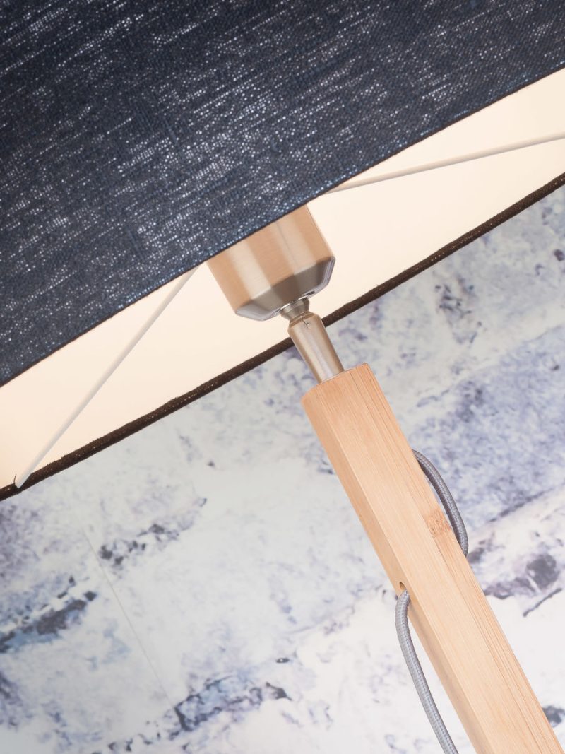 Witte Scandinavische vloerlamp bamboe wit linnen GOOD&MOJO Fuji - Afbeelding 3