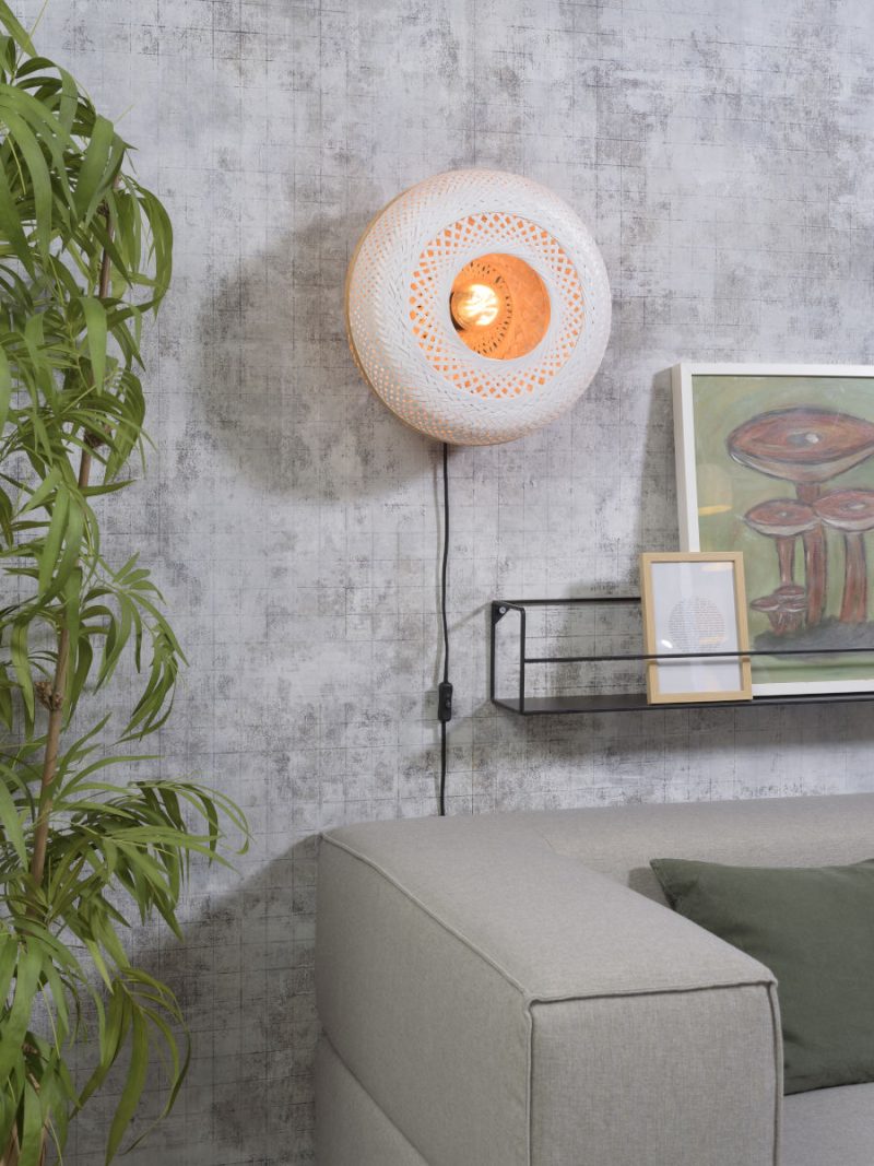 Witte wandlamp bohemian bamboe GOOD&MOJO Palawan - Afbeelding 2