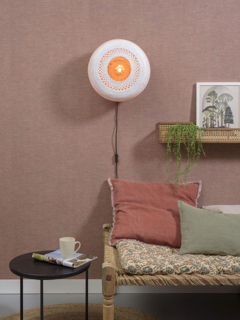 Witte wandlamp bohemian bamboe GOOD&MOJO Palawan - Afbeelding 5