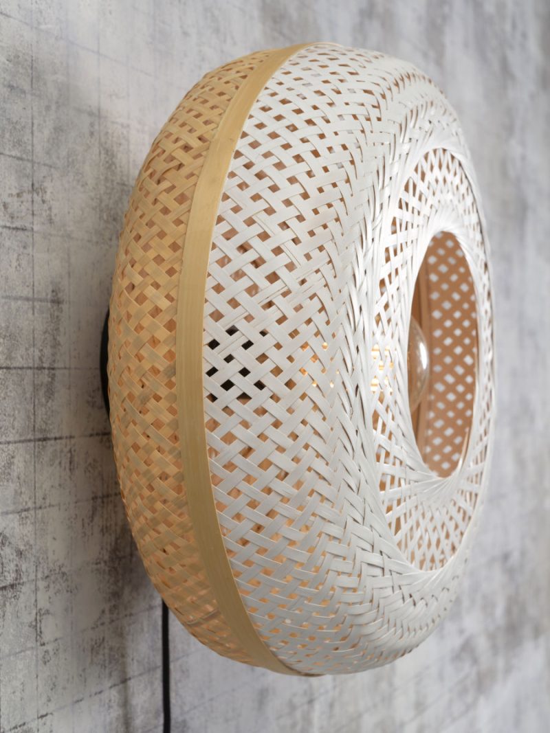 Witte wandlamp bohemian bamboe GOOD&MOJO Palawan - Afbeelding 8