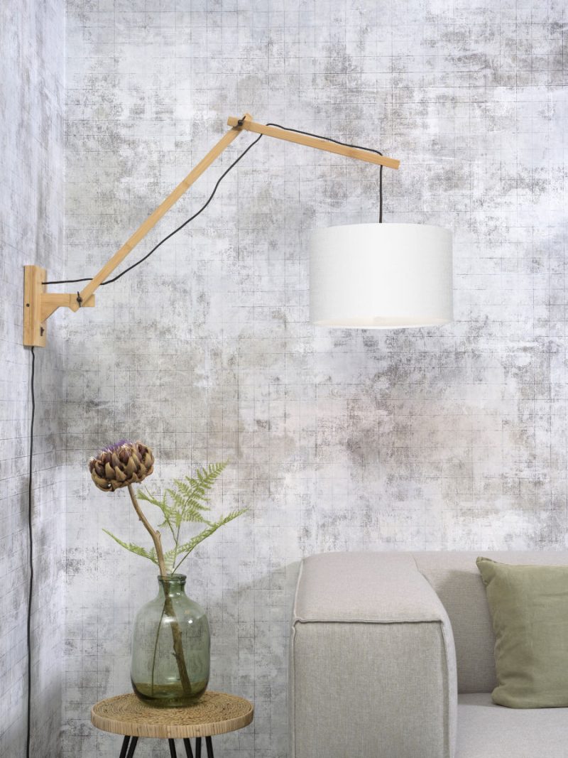 Witte wandlamp dubbelgewricht naturel GOOD&MOJO Andes - Afbeelding 5
