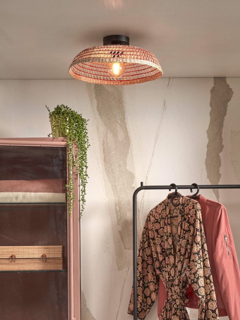 Zeegras plafondlamp koepel naturel/rood GOOD&MOJO Pantanal - Afbeelding 2