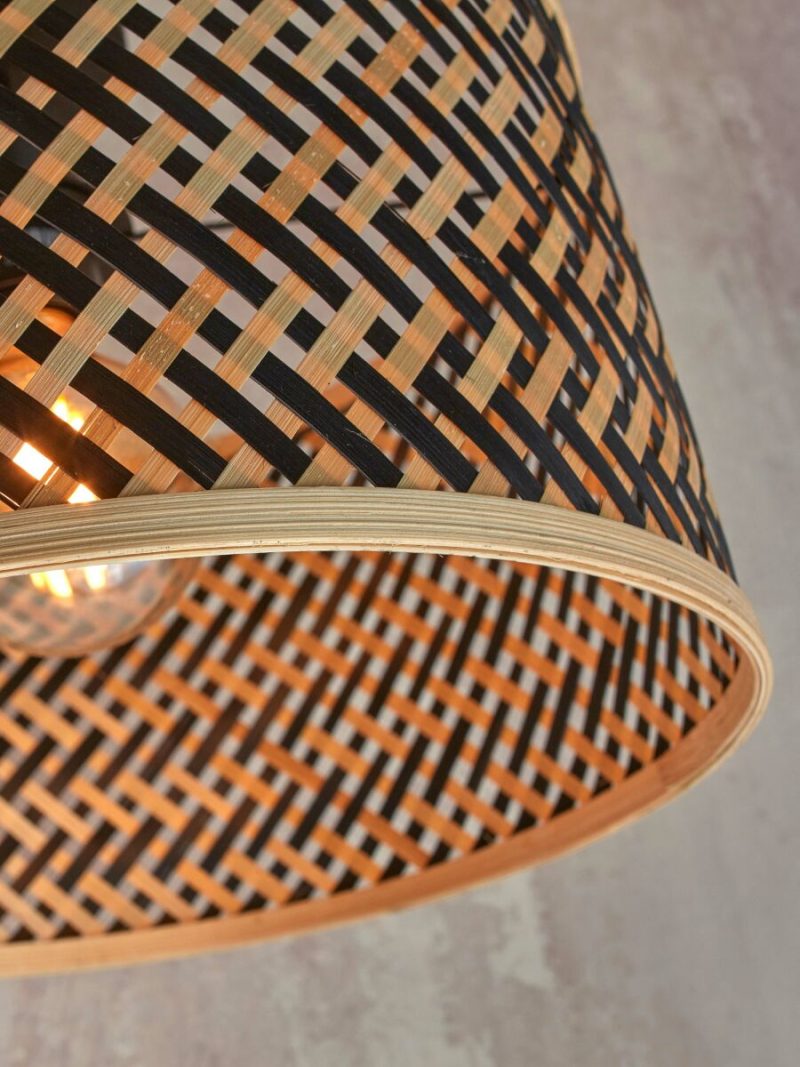 Zwart-natural bamboe bohemian vloerlamp GOOD&MOJO Java - Afbeelding 4