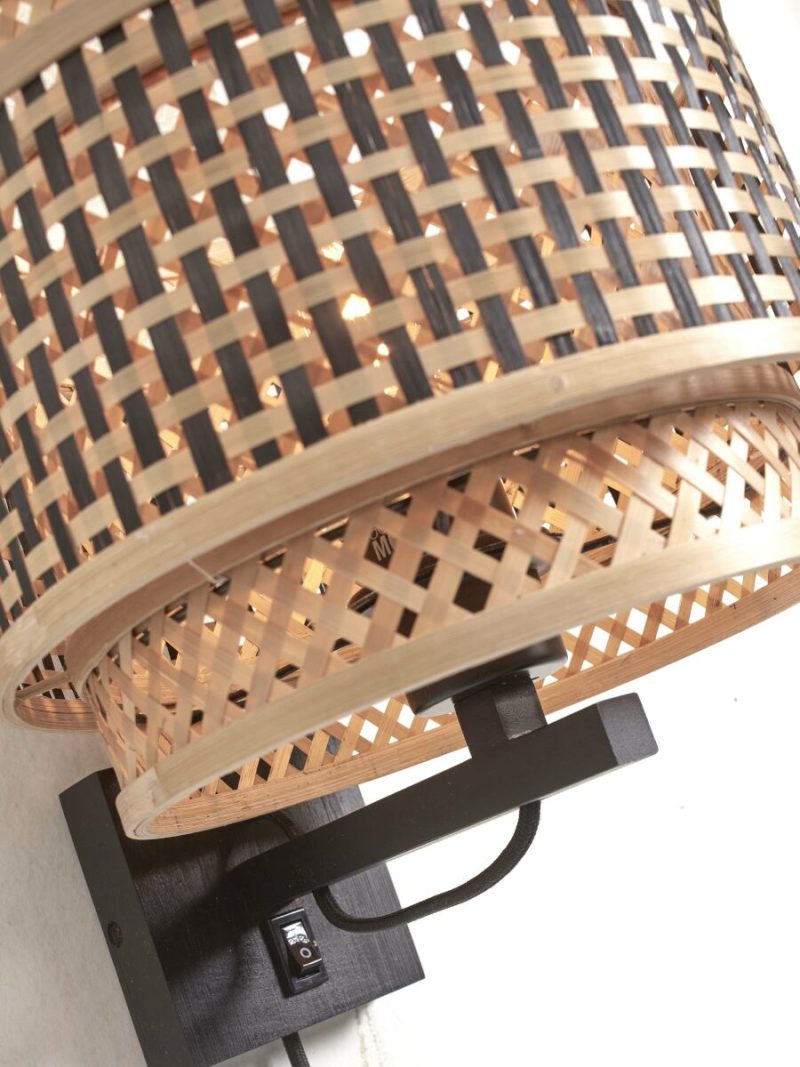 Zwart naturel bamboe boheemse wandlamp GOOD&MOJO Bhutan - Afbeelding 6
